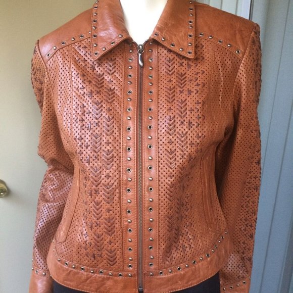 Cripple Creek Jackets & Blazers - Cripple Creek Brown Western Leather Jacket Medium